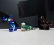 Gliniane figurki zwierzęta zwierzak, foka, kura. Na prezent