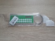 Mini kalkulator słoneczny z przezroczystą linijką i lupą, zielony