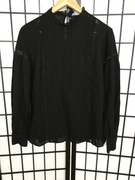 H&M Koszula czarna z długim rękawem koronka 38/M