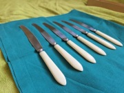 Zestaw 6 noży stołowych PRL vintage retro