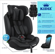 Fotelik KIDIZ samochodowy dla dziecka 9-36 kg regulacja