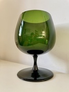 Vintage Empoli Glass 25 cm duży kielich wazon szmaragdowe szkło lata 70