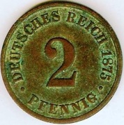 2 PFENNIG 1875 B - piękny stan !!!