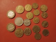 FRANCJA ZESTAW MONET 18 SZTUK