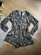 Zara kombinezon floral kwiaty zielony s lato wakacje na co dzień