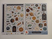 Naklejki planer scrapbooking DecoTime 2 szt. arkusze A4 - planety gwiazdy