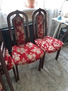 Komplet 6 szt. - drewniane tapicerowane krzesła do jadalni 