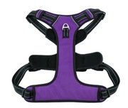 Szelki dla psa r. XL plus smycz odblaskowa TagMe 185 cm fioletowa 