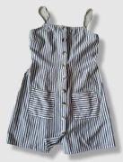 Asos letnia bluzka na ramiączkach szaro-białe paski bawełna 10/ 38