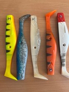 Pięć gum 18 cm na dużego szczupaka, suma. Gratis opakowanie haczyków jenzi.