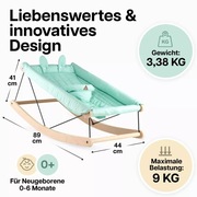  Baby Rocker Noworodki - Huśtawka dla niemowląt, Kołyska  Bujaczek Drewno