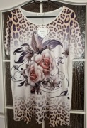 Koszulka Damska Róża + Panterka Biała 2XL-3XL