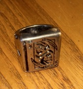 Sygnet, Pierścień z motywem kosiarza S/M CROPP, karty król, as