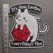 Morale Patch/Naszywka  THIS IS FINE - KOCIO....  (rewers z klejem)