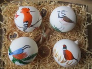 BOMBKI SZKLANE RĘCZNIE MALOWANE 10cm x 4 szt.