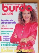 Burda Moden ok. 100 wykrojów vintage listopad 1989 moda na święta lata 80s 