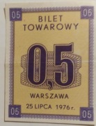 Bilet towarowy na cukier z czasów Polskiej Rzeczypospolitej Ludowej (PRL)