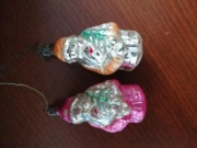 Bombki choinkowe szklane 8 cm mikołaje prl