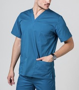 Zestaw scrubs fartuch medyczny błękit karaibski