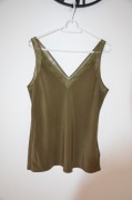 Ted Baker r. 38 khaki 100% silk/jedwab
