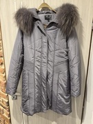 Zjawiskowy płaszcz pikowany kurtka długi szary 40/42 polski Butik