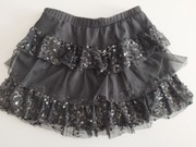 Spódniczka elegancka czarna z cekinami i tiulowymi