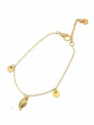 Bransoletka złota celebrytka listek medaliki