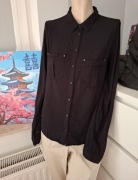 M 38 Bershka elegancka czarna koszula do pracy biurowa bluzka 100% wiskoza