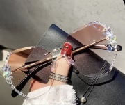 Różowe Okulary damskie z cyrkoniami