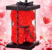 Miś z różyczek duży w opakowaniu Walentynki Prezent 