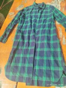 Sukienka koszulowa długa koszula granatowa w zieloną kratę Next 42 XL 