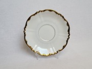 Talerz porcelanowy Sorau – złocony rant, vintage