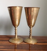 Zestaw 2 posrebrzanych hiszpańskich kielichów do wina