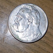 Moneta 5zl z roku 1935 .J Piłsudski.