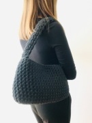 Mała torebka na ramię, grafitowa torba . 