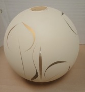 Klosz kula otwarta 25cm kremowa ze złotym wzorkiem