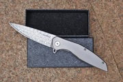 Nóż folder, rękojeść - tytan, 21,5 cm, stal damast VG 10