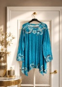 Nowa elegancka damska tunika/bluzkaplus size rękaw 3/4 rozm 5XL/50/22 