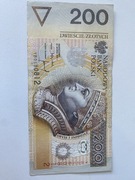 Banknot 200 zł seria YB zastępcza 1994