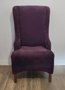 Fotel welurowy, fioletowy, nieużywany