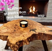 Stolik kawowy 86x65cm  PIĘKNY LIVE EDGE plaster drewna  loft WYSYŁKA 