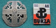 Akcaja Burza odznaka  z 1984 r i 1994 