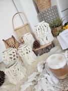 Lampiony, wazony w stylu boho ze sznurka.