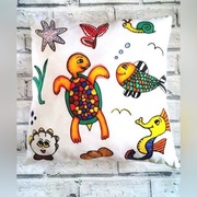 Poduszka do malowania zwierzatka.Zestaw z mazakami