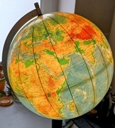 Globus podświetlany retro vintage PRL 100cm obwodu mapa fiz i pol stan bdb.