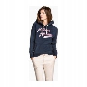 H&M L.O.G.G. Granatowa bluza z kapturem kangurka M