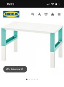 Biurko Ikea biało niebieskie