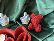 Świecznik serce brokatowo czerwone , walentynki 