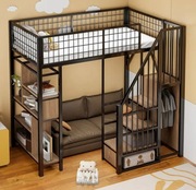 Wielofunkcyjne Łóżko Piętrowe Antresola 90 x 200 cm z Półkami i Schodami 