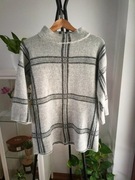 Wełniana zimowa błyszcząca sukienka tunika w kratkę wool